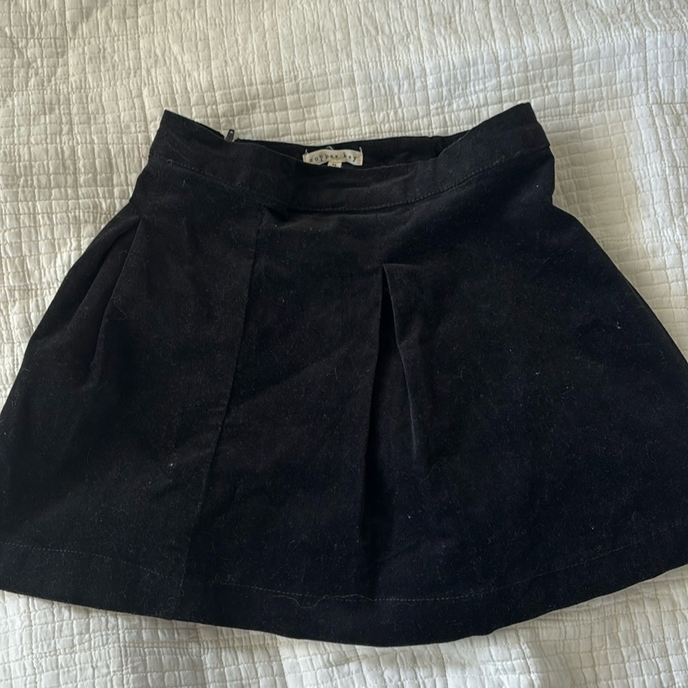 Girls black velvet skirt